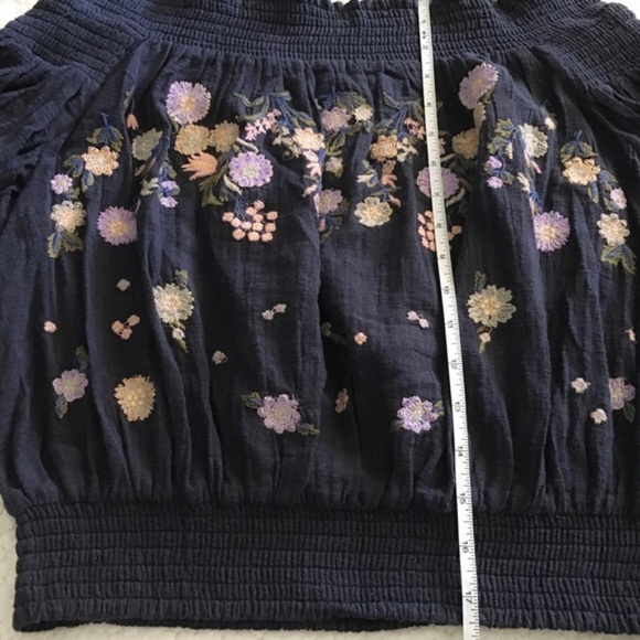 Free People Saachi Smock Off The Shoulder Top (M) - Picture 6 of 8